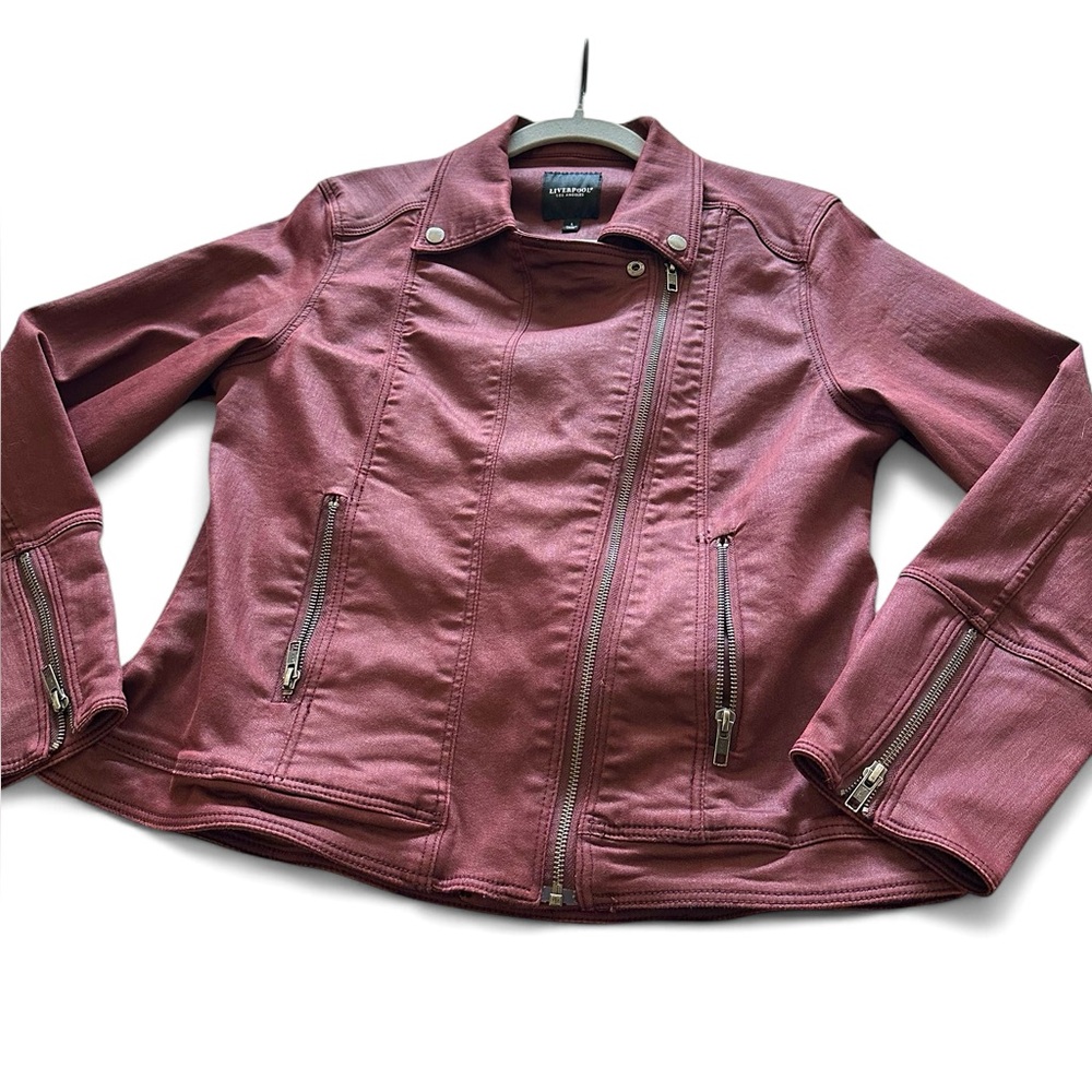 Liverpool Women's Maroon Moto Jacket